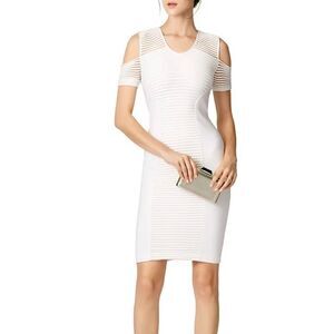 Yigal Azrouel White Sheath Cold Shoulder Dress. Size 0.